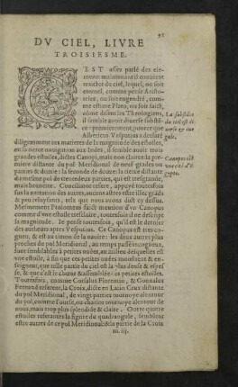Du ciel, Livre troisiesme.