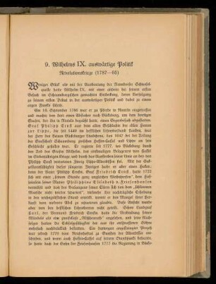 9. Wilhelms IX. auswaertige Politik. Revolutionskriege (1787-95)