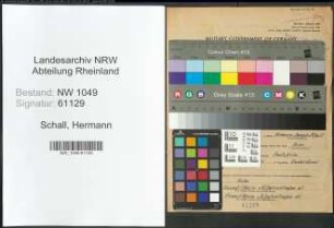 Entnazifizierung Hermann Schall , geb. 12.01.1901 (Lagerist)