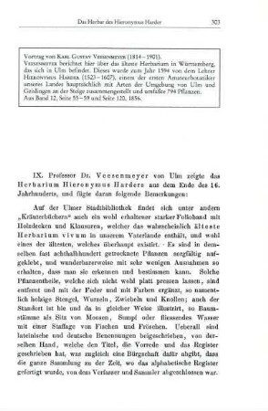 Das Herbarium HIERONIMUS HARDERS [Bd. 12, 1856]