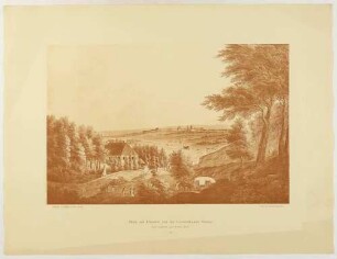 Blick auf Dresden von der Großenhainer Straße am Gasthof zum Wilden Mann, aus der Mappe: Dresdens Umgebung in Landschaftsbildern, Anfang 19. Jahrhundert