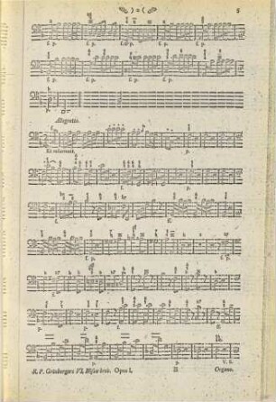 Sex Missae breves : faciles, cuique choro accommodatae a 4 vocibus ordinariis, 2. violinis, alto-viola & organo plerumque obligatis ; 2. cornibus vero, 2 flautis vel hobois & violoncello non obligatis ; op. 1