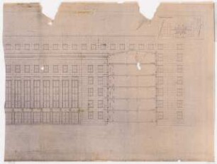 Reichsluftfahrtministerium, Berlin: Ansicht/Schnitt Hauptbau 1:100 (Fragment)