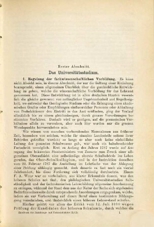 Die Vorbildung der Lehrer für das Lehramt