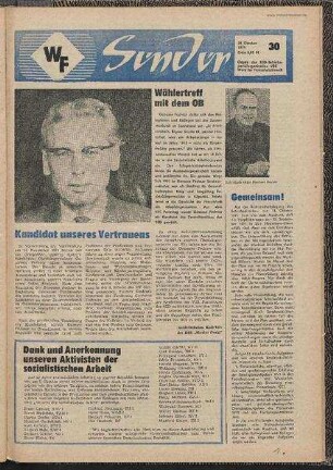 Betriebszeitung 'WF-Sender', Nr.30/1971 (29. Oktober 1971)