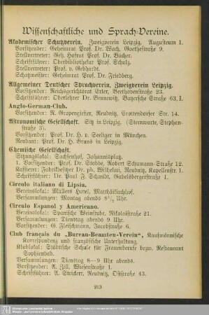 Wissenschaftliche und Sprach-Vereine