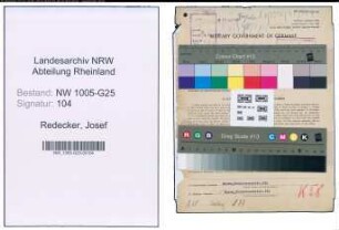 Entnazifizierung Josef Redecker , geb. 31.05.1895 (Drogist)