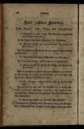 Das zehnte Kapitel. Vom Regier-, Lehr-, Nähr-, und Wehrstande.