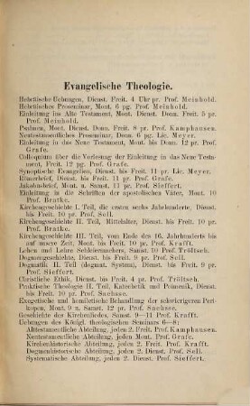 Vorlesungsverzeichnis für das .... 1892/93. WH