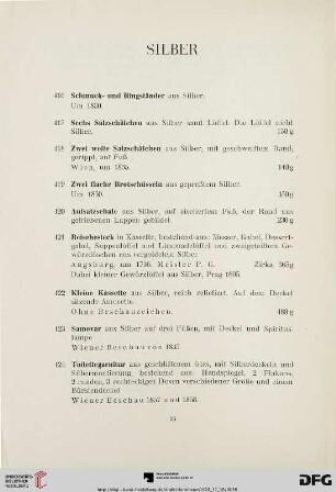 Silber (Nr. 416-433)