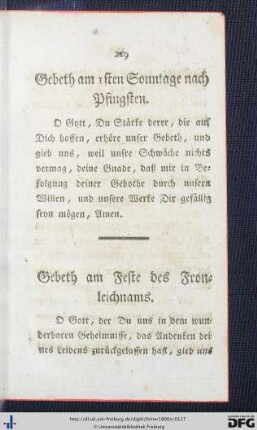 Gebeth am ersten nach Pfingsten - Gebeth am 24sten.