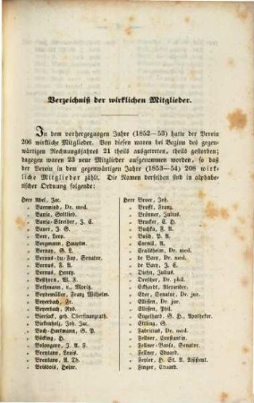 Jahresbericht des Physikalischen Vereins Frankfurt am Main. 1853/54