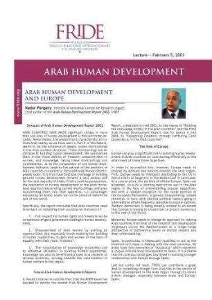 Arab human development and Europe