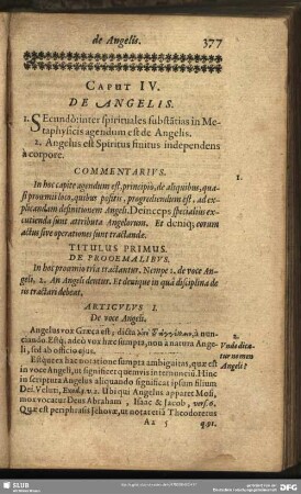 Caput IV. De Angelis