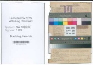 Entnazifizierung Heinrich Buedding , geb. 27.04.1892 (Beamter)