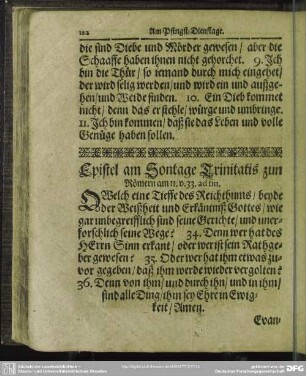 Epistel am Sontage Trinitatis