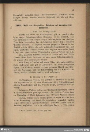 1. Wahl der Glasplatten