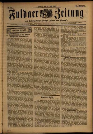 Erste Ausgabe vom Freitag, den 02. Juli 1897.
