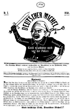Deutscher Michel N[umme]r 1. 1850.