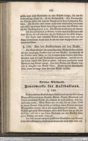Dritter Abschnitt. Feuerwerke für Luftballons