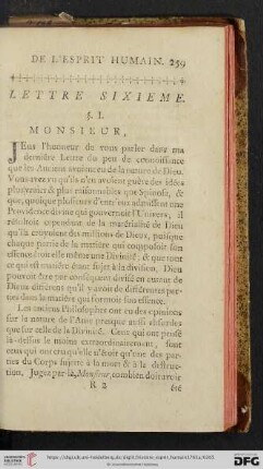 Lettre Sixième