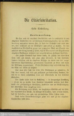 Erste Abtheilung. Die einfachen Branntweine