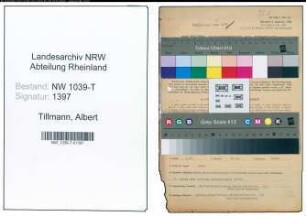 Entnazifizierung Albert Tillmann , geb. 27.12.1894 (Lebensmittelhaendler)