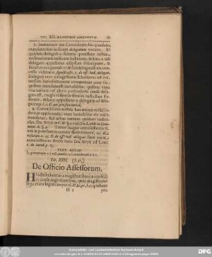 Tit. XXII. (I. 51.) De Officio Assessorum.