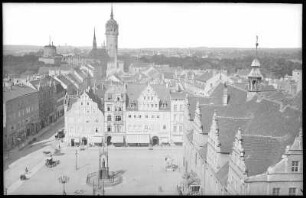 Wittenberg. Blick von der Stadtkirche auf den Markt