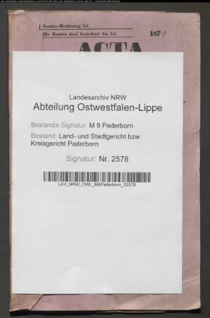 Erblasser: Rüsing, Anna Ferdinandine, geb. Drolshagen: