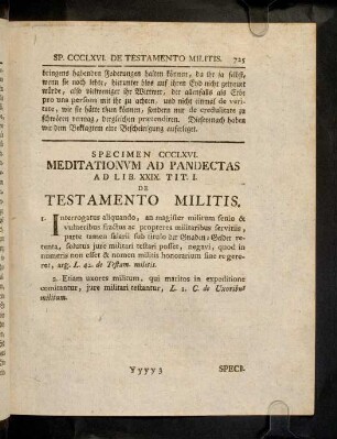 725-740, Ad Lib. XXIX. Tit. I. De Testamento Militis