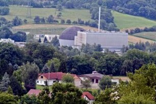 Atomkraftwerk AKW Obrigheim. Symbol für Energie, Technik...
