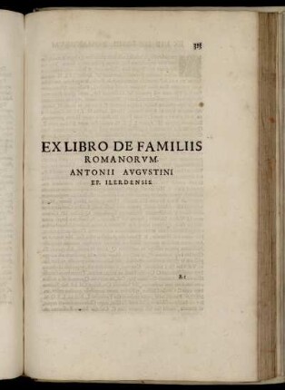 Ex Libro De Familiis Romanorvm Antonii Avgvstini Ep. Ilerdensis
