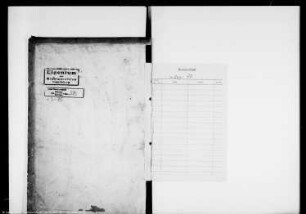 Litterarium des Administrators Joachim Friedrich