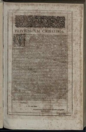 Privilegium Caesareum / Approbatio