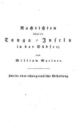 Zweite oder ethnographische Abtheilung