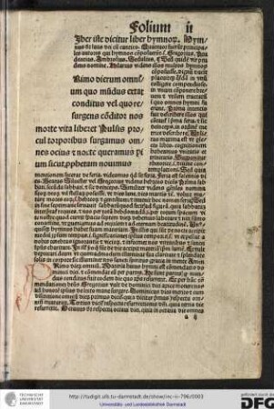 [P]rimo dierum omnium...