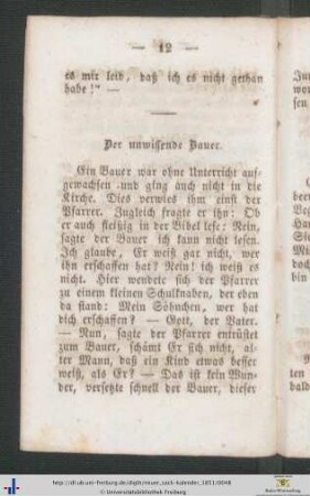 Der unwissende Bauer.