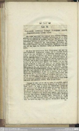 Lit. B. Gravamen commune Collegii Principum contra Capitulationem Caroli Ullmi