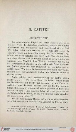II. Kapitel: Selbstkritik