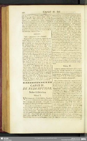 Caput IV. De Redemptione