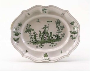 Ovale Platte mit Chinoiserie