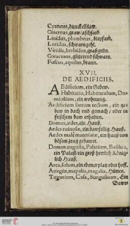 XVII. De aedificiis