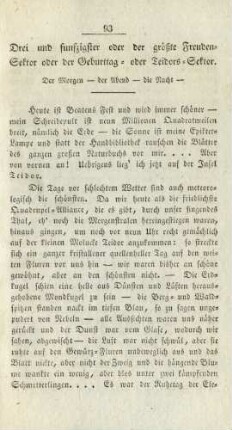 Drei und fünfzigster oder der größte Freuden-Sektor oder der Geburtstag- oder Teidors-Sektor