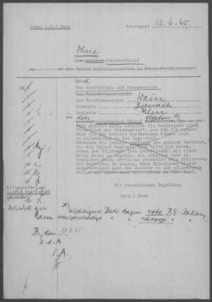 Wain mit Schwendi, Bußmannshausen, Großschafhausen, Orsenhausen, Schönebürg und Sießen/Wald: Visitationsbericht mit Pfarrbericht 1965