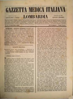 Gazzetta medica italiana, Lombardia. 23 = Ser. 5, T. 3. 1864