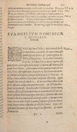 Evangelivm Domenicae I. Qvadragesimae.