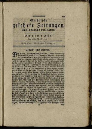 Siebzehntes Stück, den 30ten April 1791.