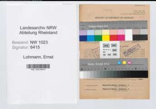 Entnazifizierung Ernst Lohmann , geb. 04.08.1906 (Landgerichtsrat)