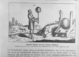 Buchillustration: Otto von Guerickes Versuche über die elektrische Abstoßung